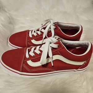 VANS - Old Skool Racing Red/True White Shoes - Size: 6.5 Women's